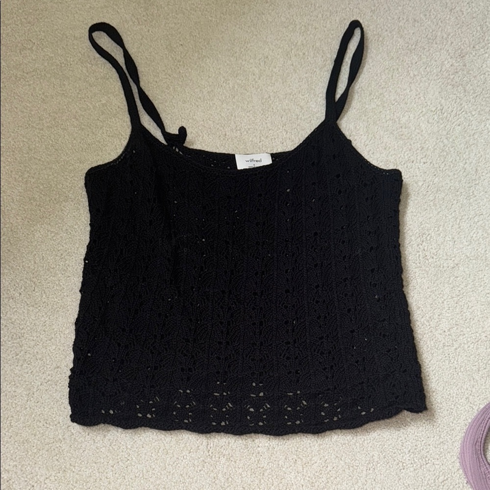 Wilfred Black Crochet Camisole